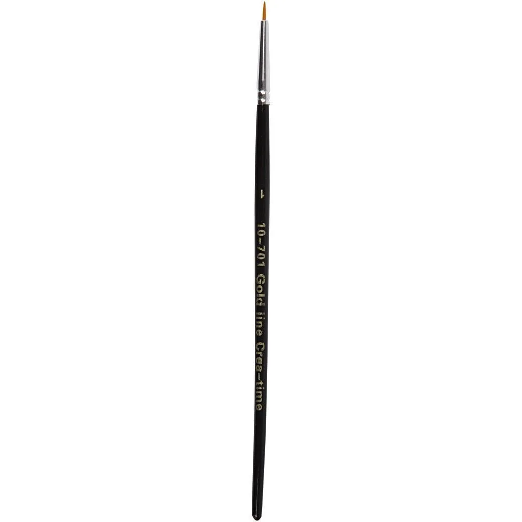 12 x Gold Line Round Brush With Wooden Handle For Painting