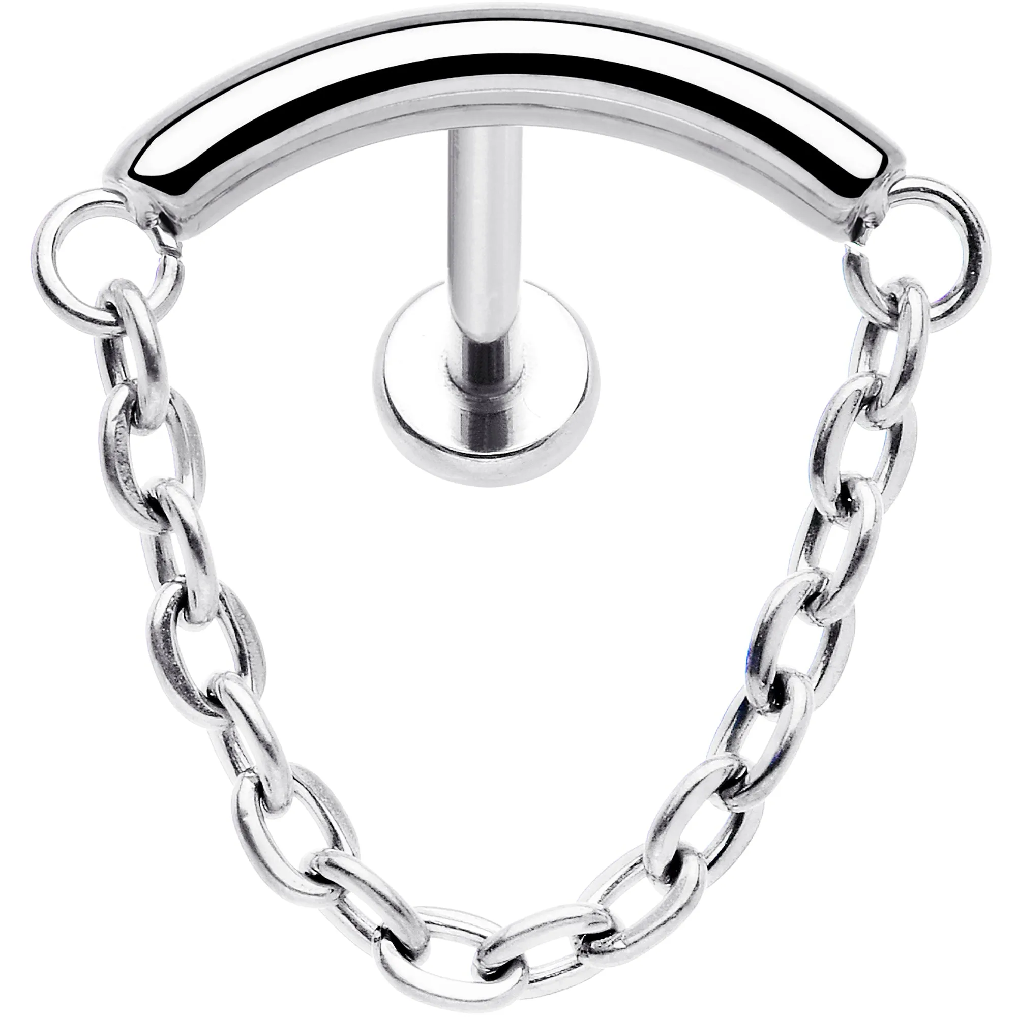 18 Gauge 5/16 Titanium Threadless Chain Dangle Hidden Helix Earring
