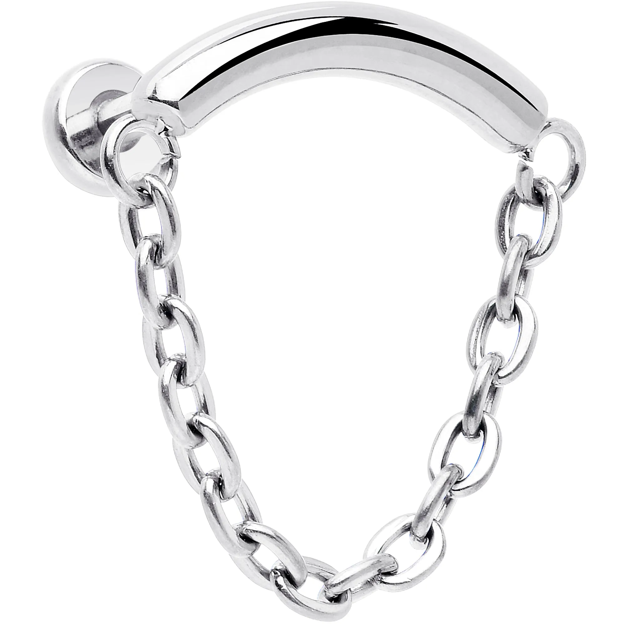 18 Gauge 5/16 Titanium Threadless Chain Dangle Hidden Helix Earring