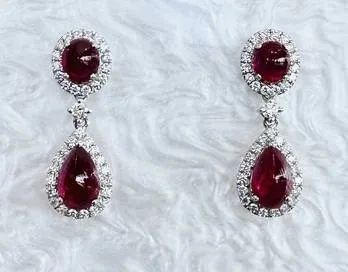18k Ruby and Diamond Earrings