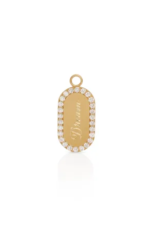 18KY Oval "Dream" Disc with Diamonds