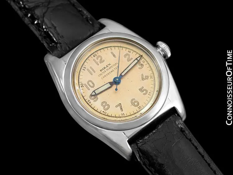 1948 Rolex Vintage Mens Bubble Bubbleback, Ref. 5010, Stainless Steel - Very Fine & Rare