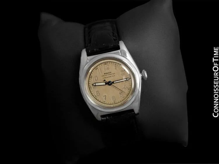 1948 Rolex Vintage Mens Bubble Bubbleback, Ref. 5010, Stainless Steel - Very Fine & Rare