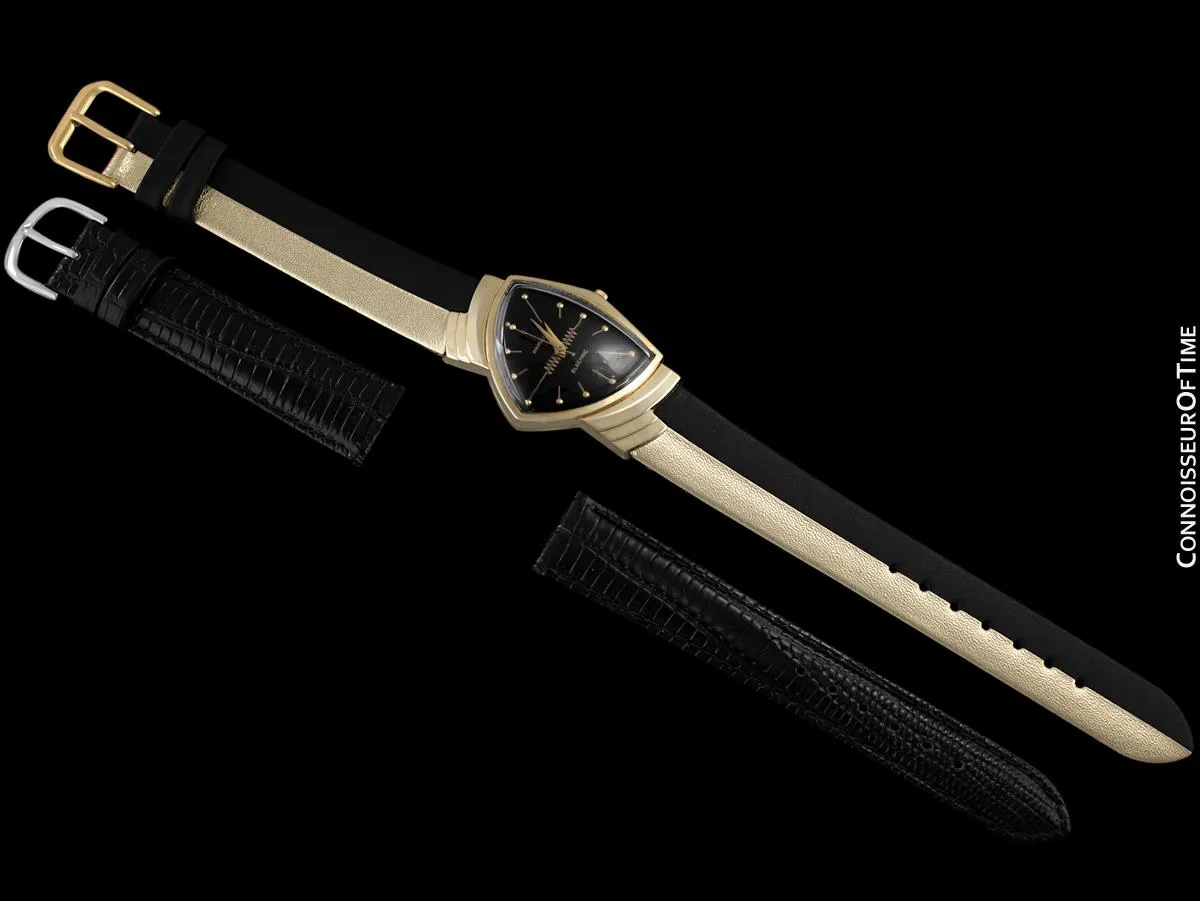 1950's Hamilton Electric Ventura "505" Model Vintage Mens Assymetric Wristwatch - 14K Gold