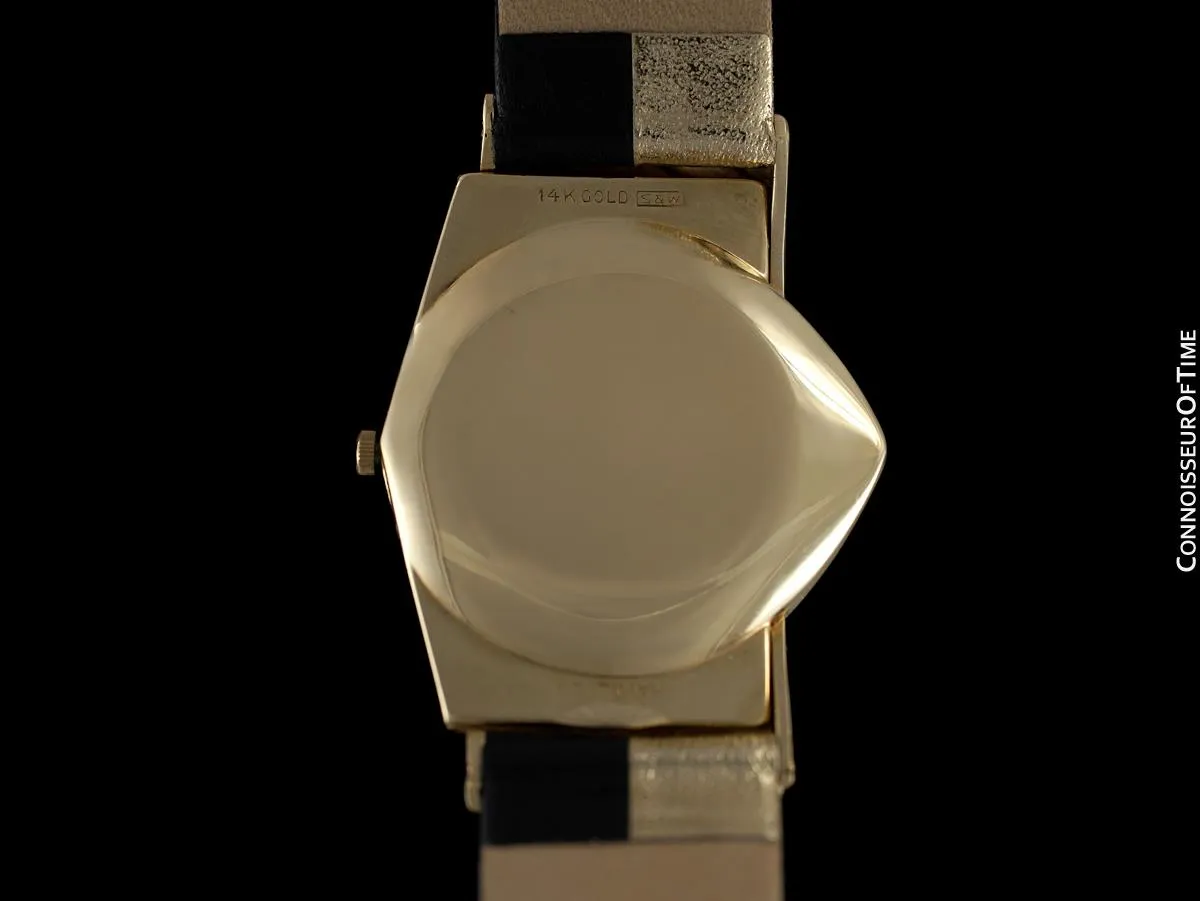 1950's Hamilton Electric Ventura "505" Model Vintage Mens Assymetric Wristwatch - 14K Gold