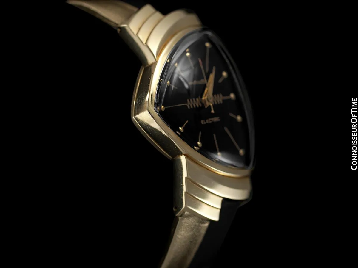 1950's Hamilton Electric Ventura "505" Model Vintage Mens Assymetric Wristwatch - 14K Gold