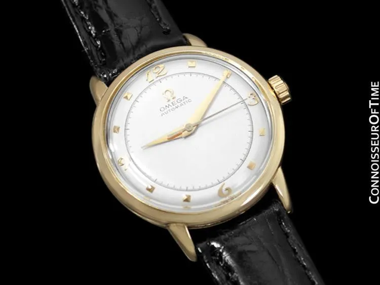 1953 Omega Vintage Mens Mid Century Automatic Watch - 14K Gold