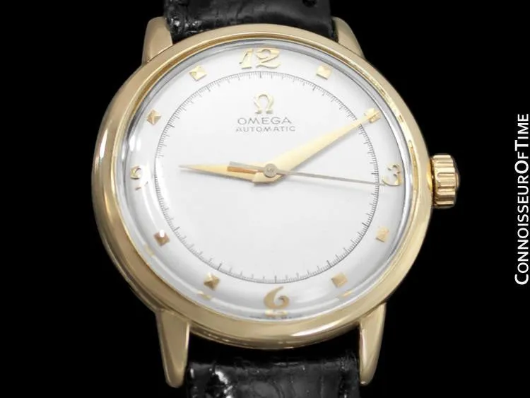 1953 Omega Vintage Mens Mid Century Automatic Watch - 14K Gold
