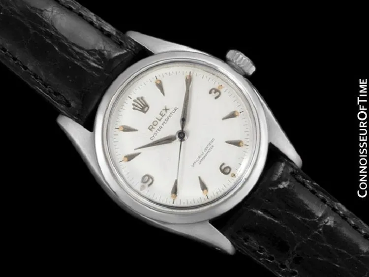 1954 Rolex Oyster Perpetual Ref. 6580 Vintage Mens Automatic Watch - Stainless Steel