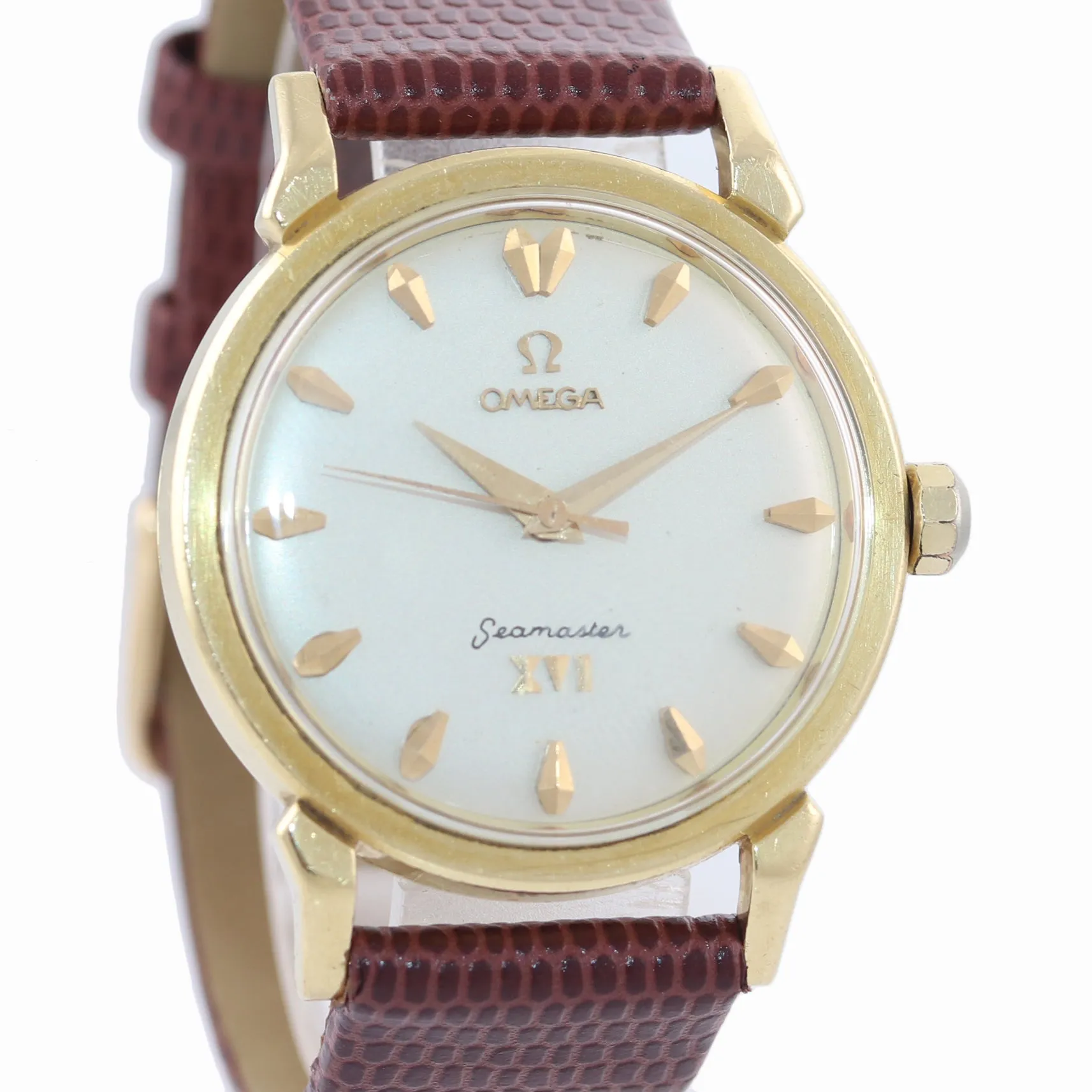 1956 VTG Omega Seamaster 2850SC XVI Olympic 471 18k Gold Automatic 34mm Watch