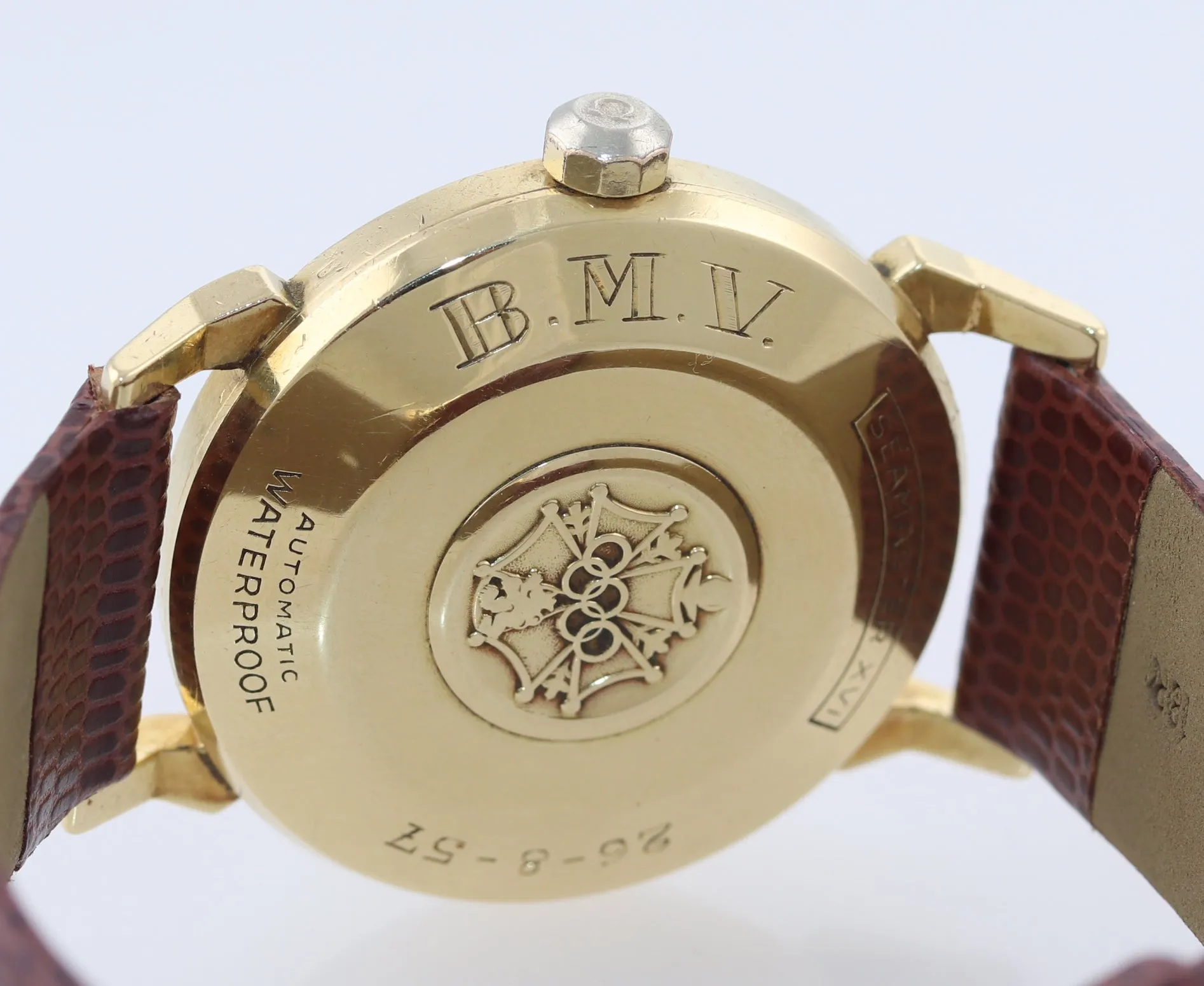 1956 VTG Omega Seamaster 2850SC XVI Olympic 471 18k Gold Automatic 34mm Watch