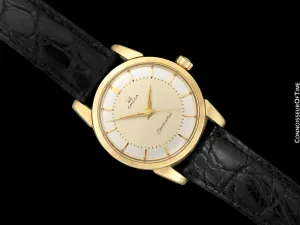 1958 Omega Seamaster Vintage Mens Calatrava Classic Handwound Watch - 14K Gold & Stainless Steel