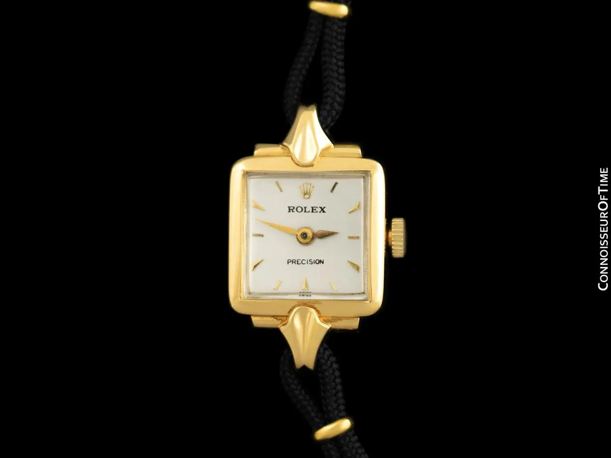 1958 Rolex Precision Vintage Pre-Cellini Ladies Watch, Ref. 9180 - 18K Gold