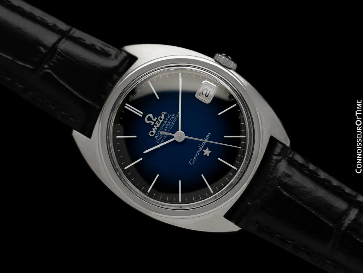 1967 Omega Constellation "C" Chronometer Vintage Mens Watch with Blue Dial - Stainless Steel