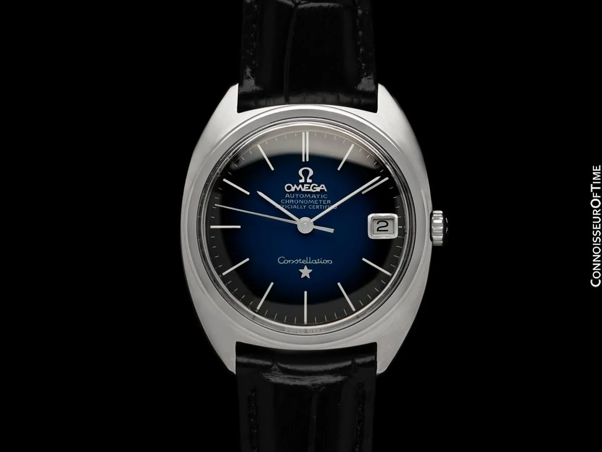 1967 Omega Constellation "C" Chronometer Vintage Mens Watch with Blue Dial - Stainless Steel