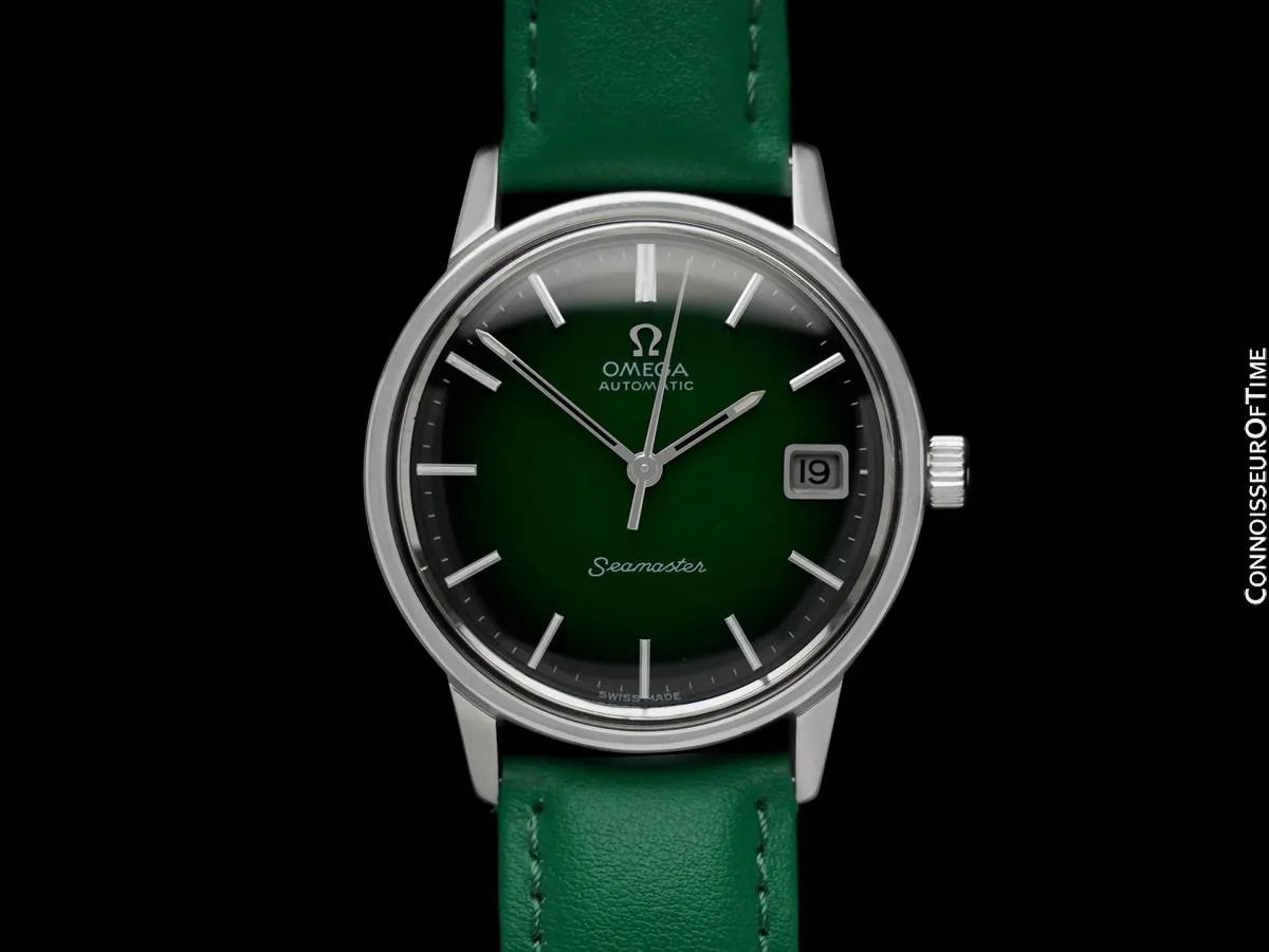 1969 Omega Seamaster Mens Vintage Cal. 565 Watch with Green Vignette Dial - Stainless Steel