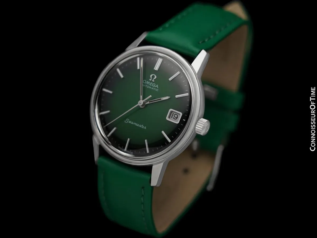 1969 Omega Seamaster Mens Vintage Cal. 565 Watch with Green Vignette Dial - Stainless Steel