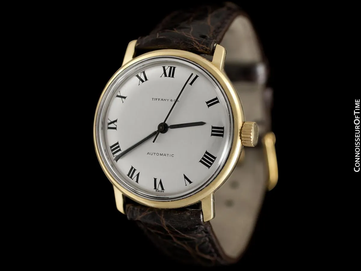 1970's Tiffany & Co. Vintage Mens Automatic Calatrava Watch - 18K Gold