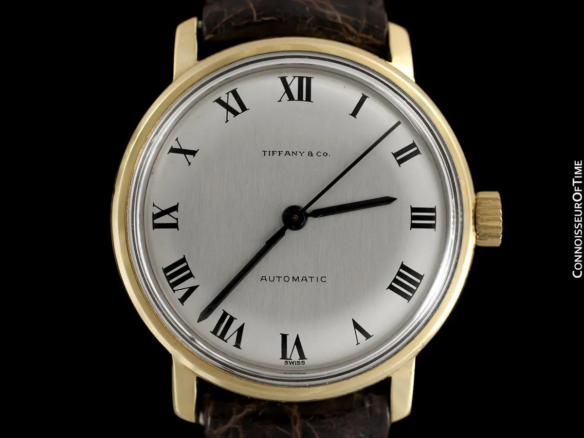 1970's Tiffany & Co. Vintage Mens Automatic Calatrava Watch - 18K Gold