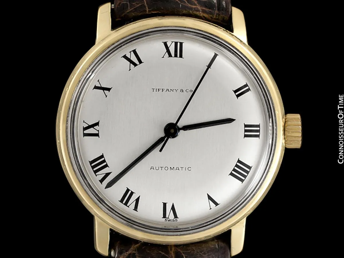 1970's Tiffany & Co. Vintage Mens Automatic Calatrava Watch - 18K Gold