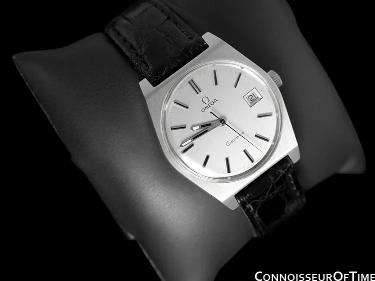 1972 Omega Geneve Vintage Mens Watch, Quick-Setting Date - Stainless Steel