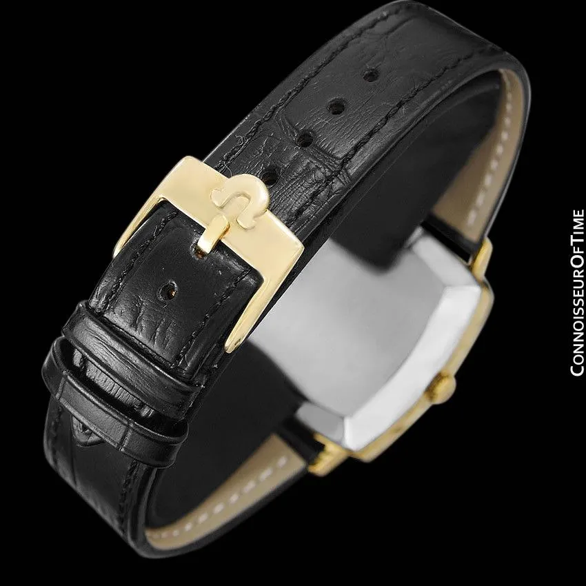 1973 Omega Geneve Vintage Mens Midsize Automatic Watch with Quick-Setting Date - 18K Gold Plated & Stainless Steel