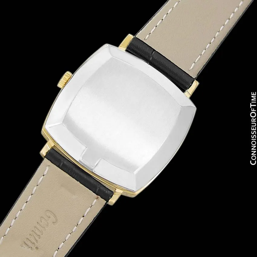 1973 Omega Geneve Vintage Mens Midsize Automatic Watch with Quick-Setting Date - 18K Gold Plated & Stainless Steel