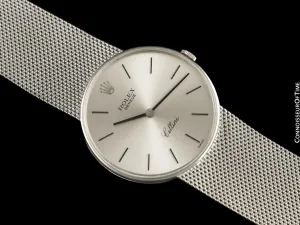 1974 Rolex Cellini Vintage Mens Handwound Bracelet Watch, Ref. 4088 - 18K White Gold