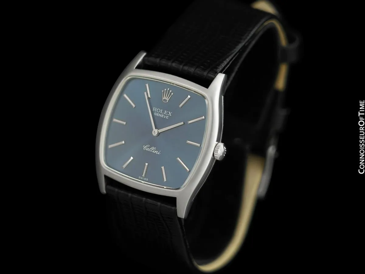 1976 Rolex Cellini Vintage Mens Handwound TV Watch, Ref. 3805 - 18K White Gold