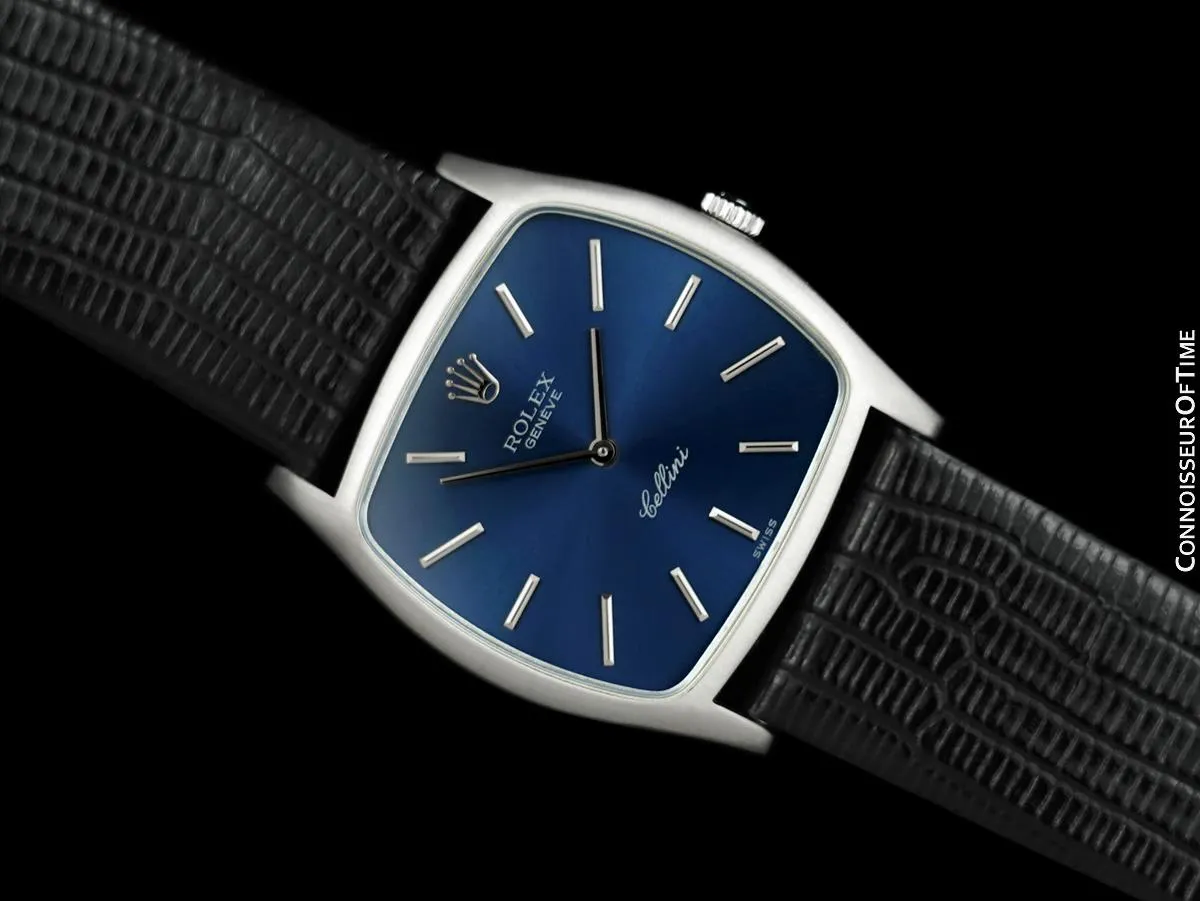 1976 Rolex Cellini Vintage Mens Handwound TV Watch, Ref. 3805 - 18K White Gold