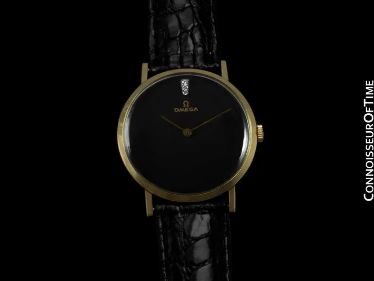 1977 Omega Vintage Museum Watch, Modern Art - 14K Gold & Diamonds