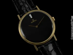 1977 Omega Vintage Museum Watch, Modern Art - 14K Gold & Diamonds