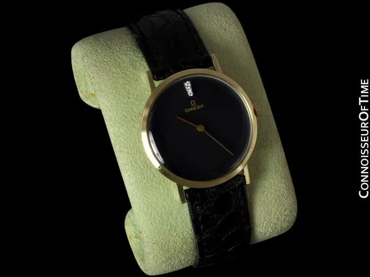 1977 Omega Vintage Museum Watch, Modern Art - 14K Gold & Diamonds
