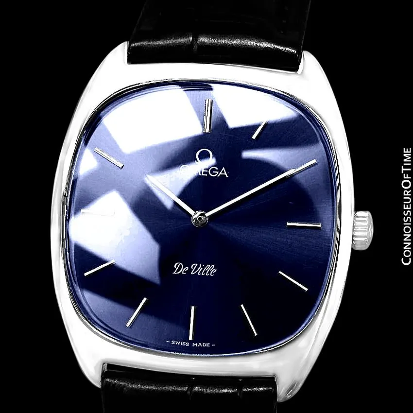 1979 Omega De Ville Vintage Mens Handwound Ultra Thin Dress Watch - Stainless Steel