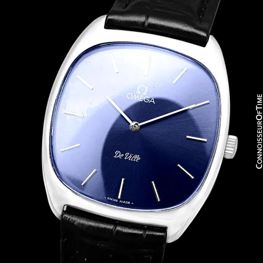 1979 Omega De Ville Vintage Mens Handwound Ultra Thin Dress Watch - Stainless Steel