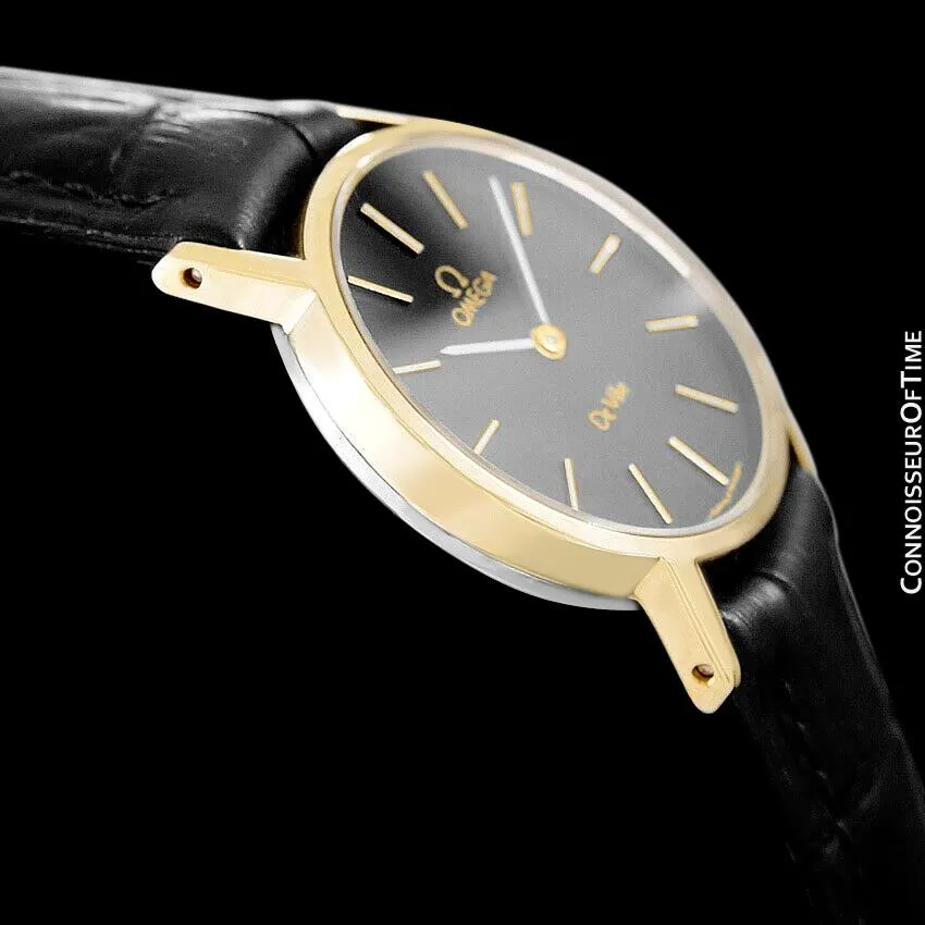 1980 Omega De Ville Vintage Ladies Dress Watch - 18K Gold Plated & Stainless Steel