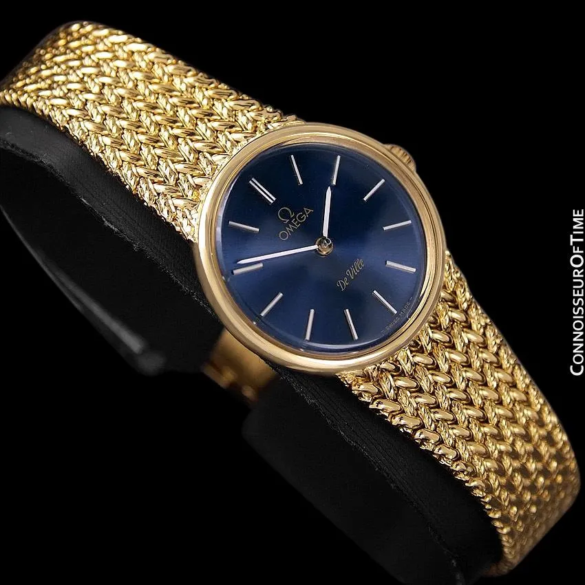 1980's Omega De Ville Vintage Ladies Handwound Dress Watch - 18K Gold Plated and Stainless Steel
