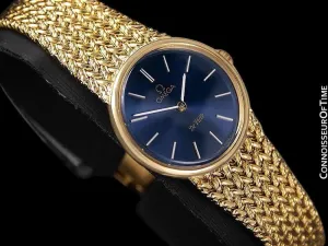 1980's Omega De Ville Vintage Ladies Handwound Dress Watch - 18K Gold Plated and Stainless Steel