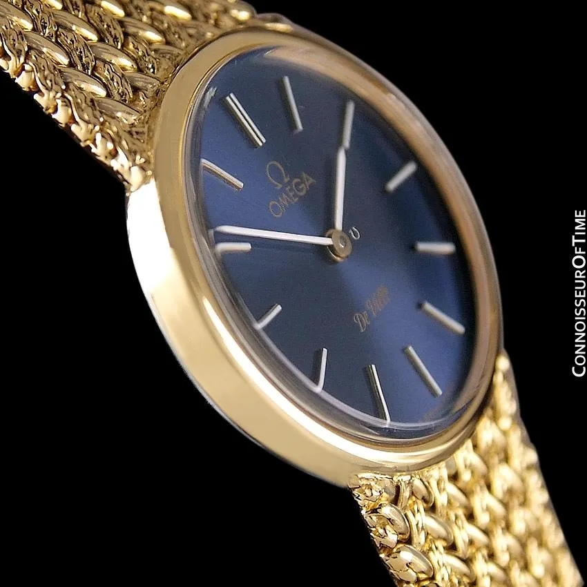 1980's Omega De Ville Vintage Ladies Handwound Dress Watch - 18K Gold Plated and Stainless Steel