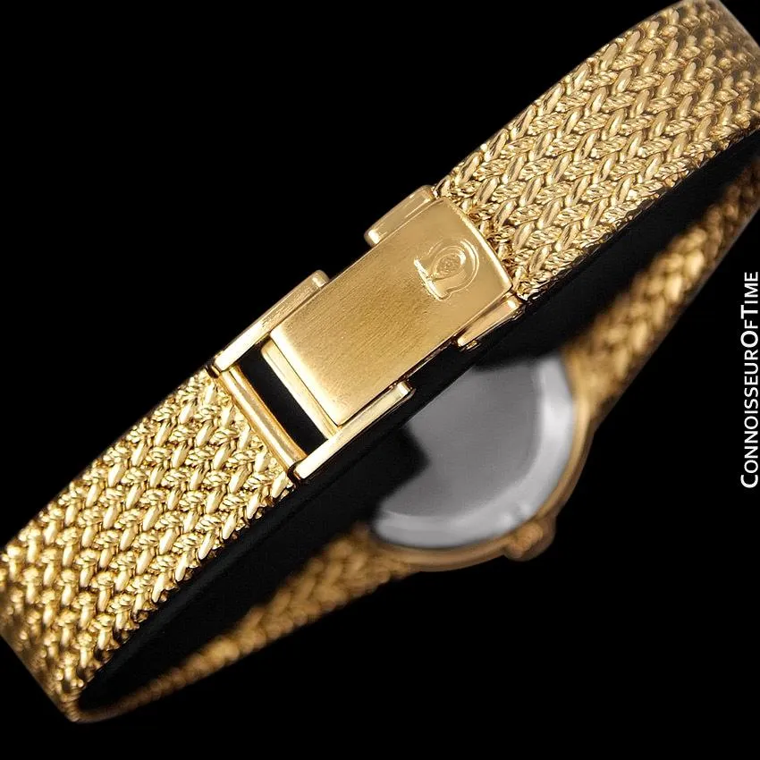 1980's Omega De Ville Vintage Ladies Handwound Dress Watch - 18K Gold Plated and Stainless Steel