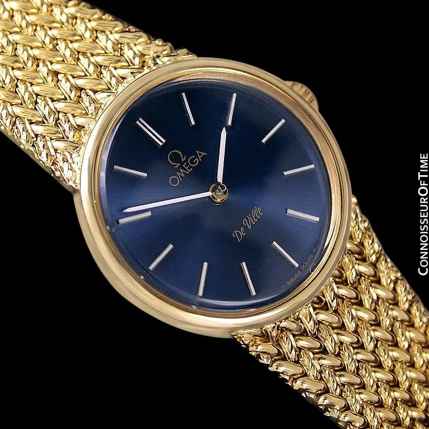 1980's Omega De Ville Vintage Ladies Handwound Dress Watch - 18K Gold Plated and Stainless Steel