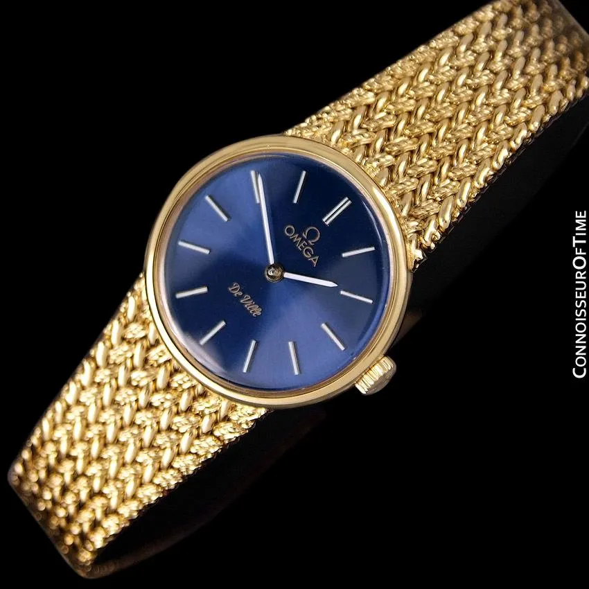 1980's Omega De Ville Vintage Ladies Handwound Dress Watch - 18K Gold Plated and Stainless Steel