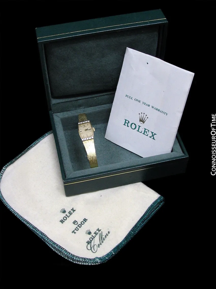 1980's Rolex Vintage Ladies Dress Watch - 14K Gold & Diamonds