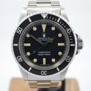 1981  Rolex 5513 Submariner Stainless Steel 7.2 Mil Wristwatch Box Papers