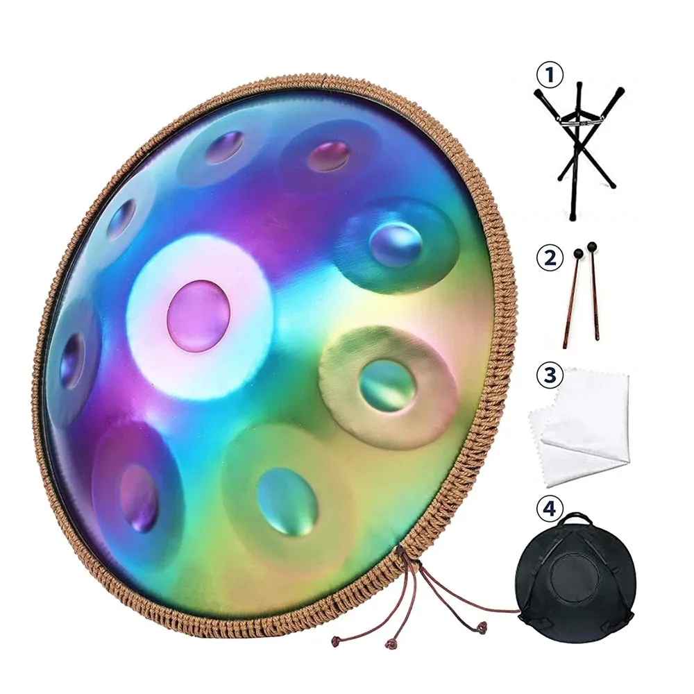 22 inch, 9/10 notes Colorful Steel Tongue Drum   FREE Carrying Bag