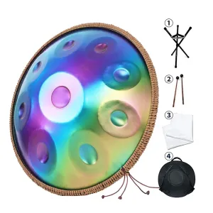 22 inch, 9/10 notes Colorful Steel Tongue Drum   FREE Carrying Bag