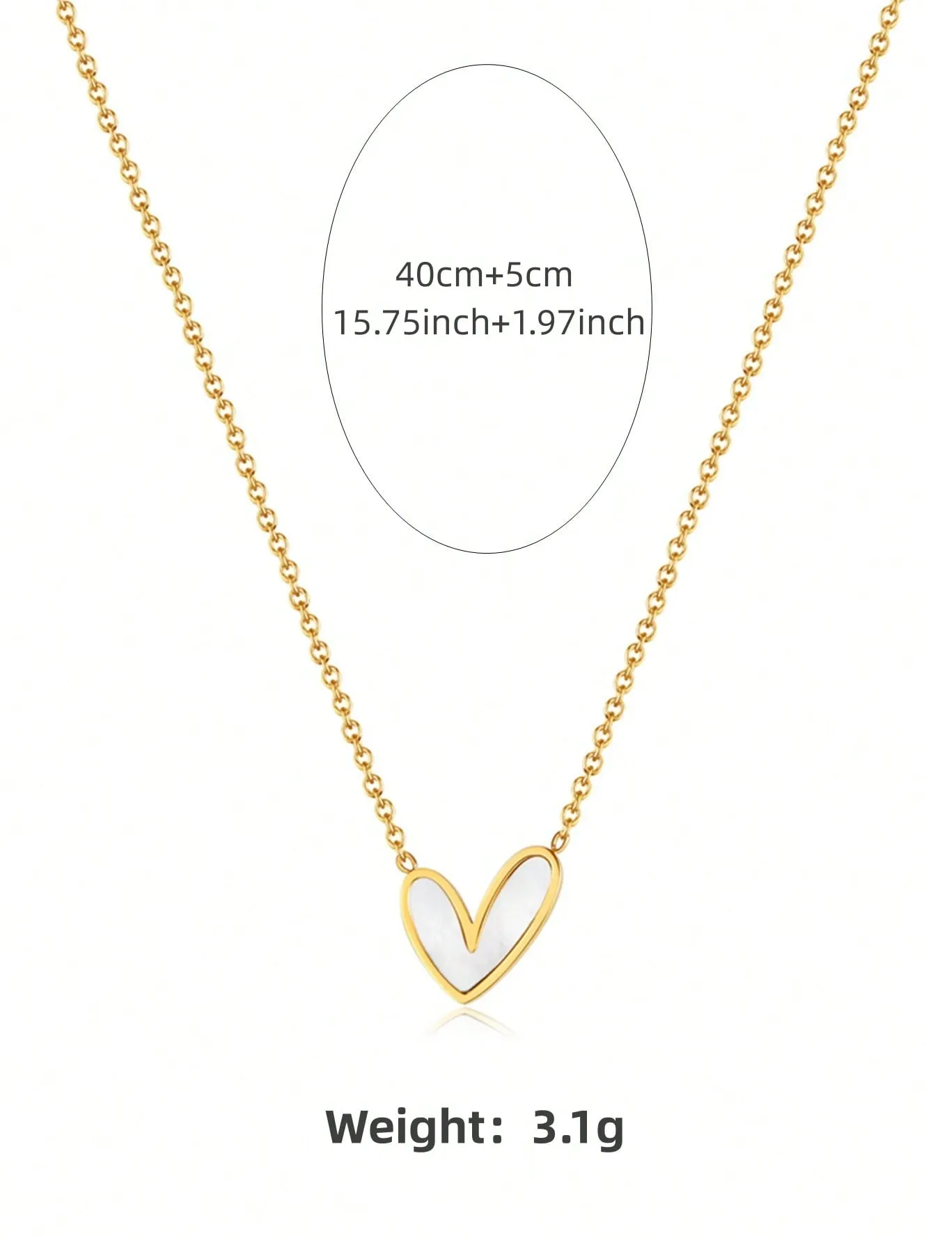 3pcs Simple Heart-Shaped Necklace And Earrings Set