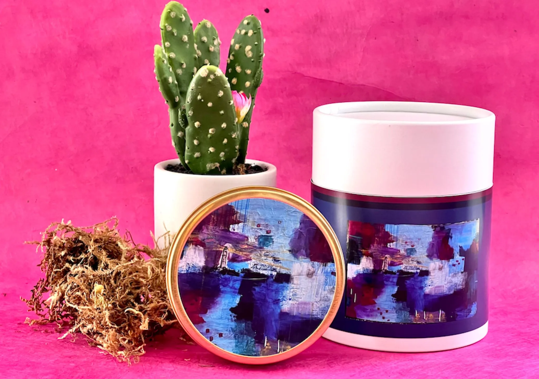 4 oz. Lavender Scented Soy Candle in Tin - "Lighthouse of Love" by Jelena Martinovic