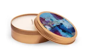 4 oz. Lavender Scented Soy Candle in Tin - "Lighthouse of Love" by Jelena Martinovic