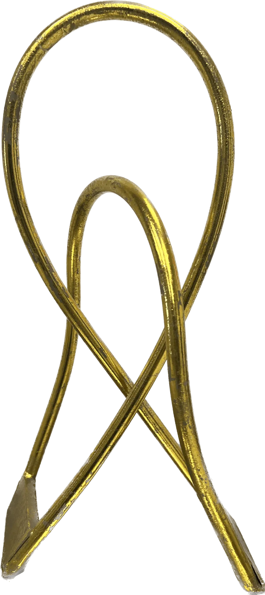 Abstract Paper Clip Sculpture Art in Gold